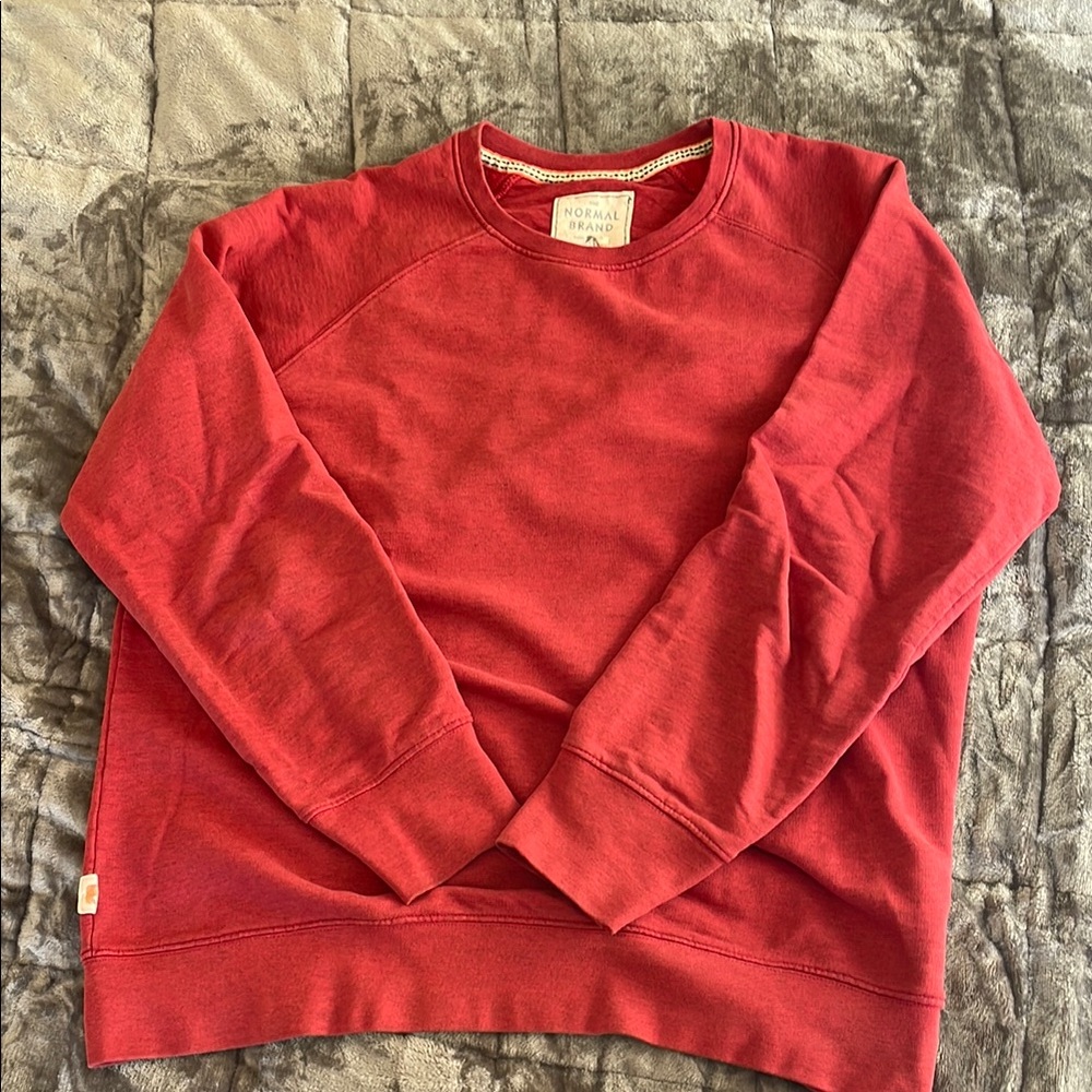 Textured Red Normal Brand Crewneck